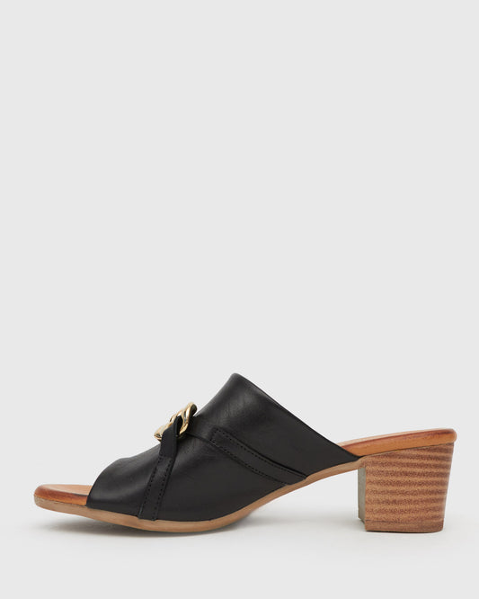 FAULTLESS Leather Block Heel Sandals