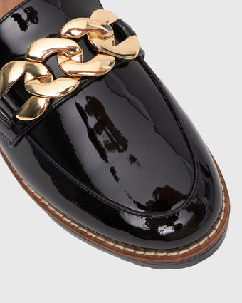 PRE-ORDER DARBY Chain-Trim Leather Loafers