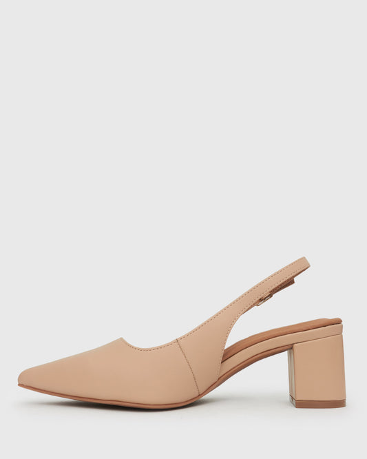 Wider Fit GUS Block Heel Slingback Pumps
