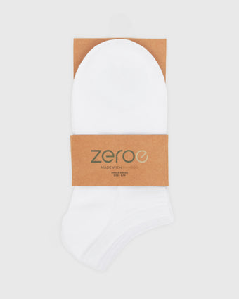 UNISEX WHITE BAMBOO ANKLE SOCKS S/M
