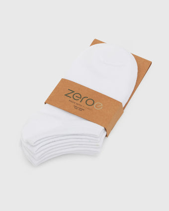 UNISEX WHITE BAMBOO ANKLE SOCKS S/M