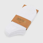 UNISEX WHITE BAMBOO ANKLE SOCKS M/L