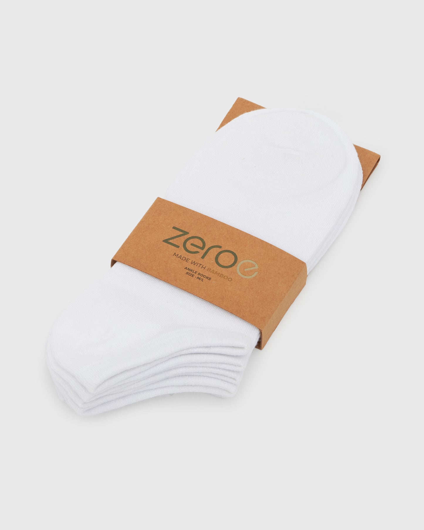 UNISEX WHITE BAMBOO ANKLE SOCKS M/L
