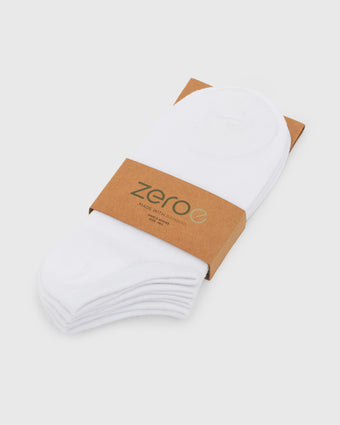 UNISEX WHITE BAMBOO ANKLE SOCKS M/L