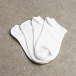 UNISEX WHITE BAMBOO ANKLE SOCKS S/M