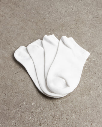 UNISEX WHITE BAMBOO ANKLE SOCKS S/M