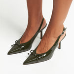 YVETTE Bow Slingback Stiletto Heels