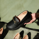 AGATHA Leather Heeled Loafers