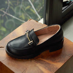 AGATHA Leather Heeled Loafers