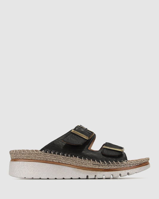 WISE Leather Wedge Espadrilles