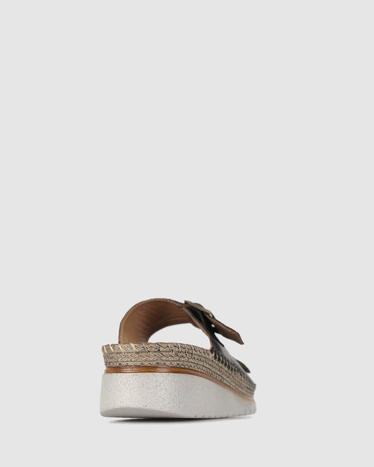 WISE Leather Wedge Espadrilles