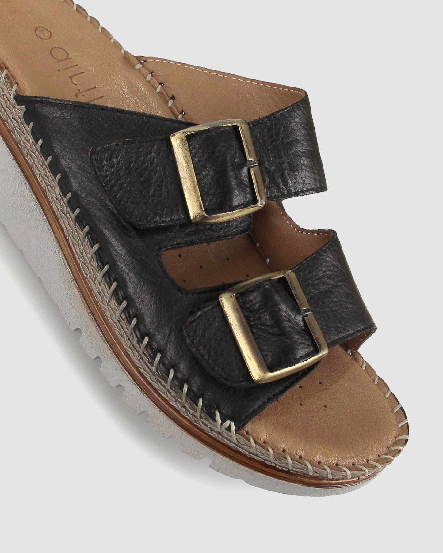 WISE Leather Wedge Espadrilles