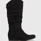 OCEAN Ruched Leg Round Toe Boots