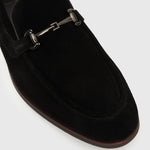 NATE Leather Buckle Trim Loafers