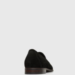 NATE Leather Buckle Trim Loafers