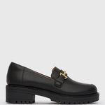 AGATHA Leather Heeled Loafers