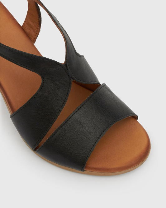 HEIDI Leather Block Heel Sandal