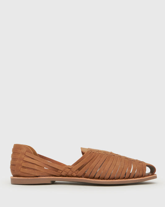 MAVERICK Slip On Leather Huarache Sandals