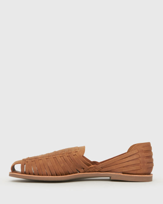 MAVERICK Slip On Leather Huarache Sandals