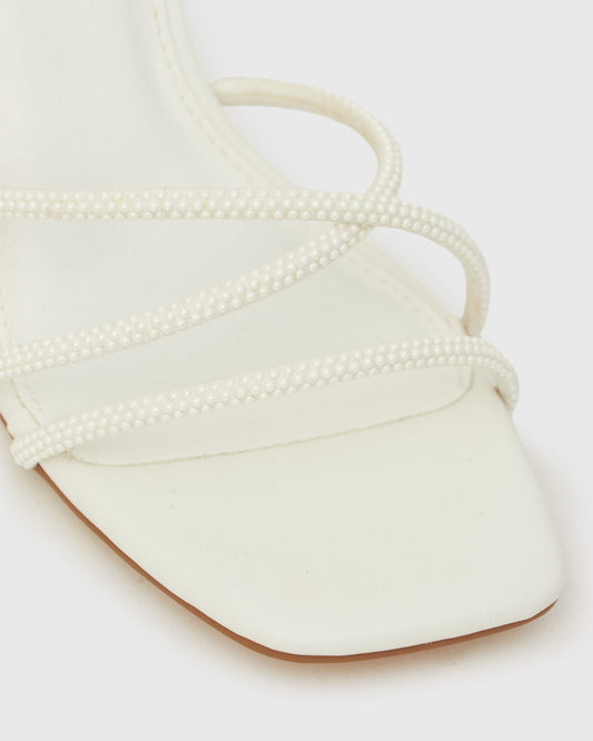 KLOSS Pearl Trim Strappy Sandals