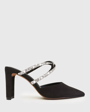 MINDY Diamante Pointed Toe Mules