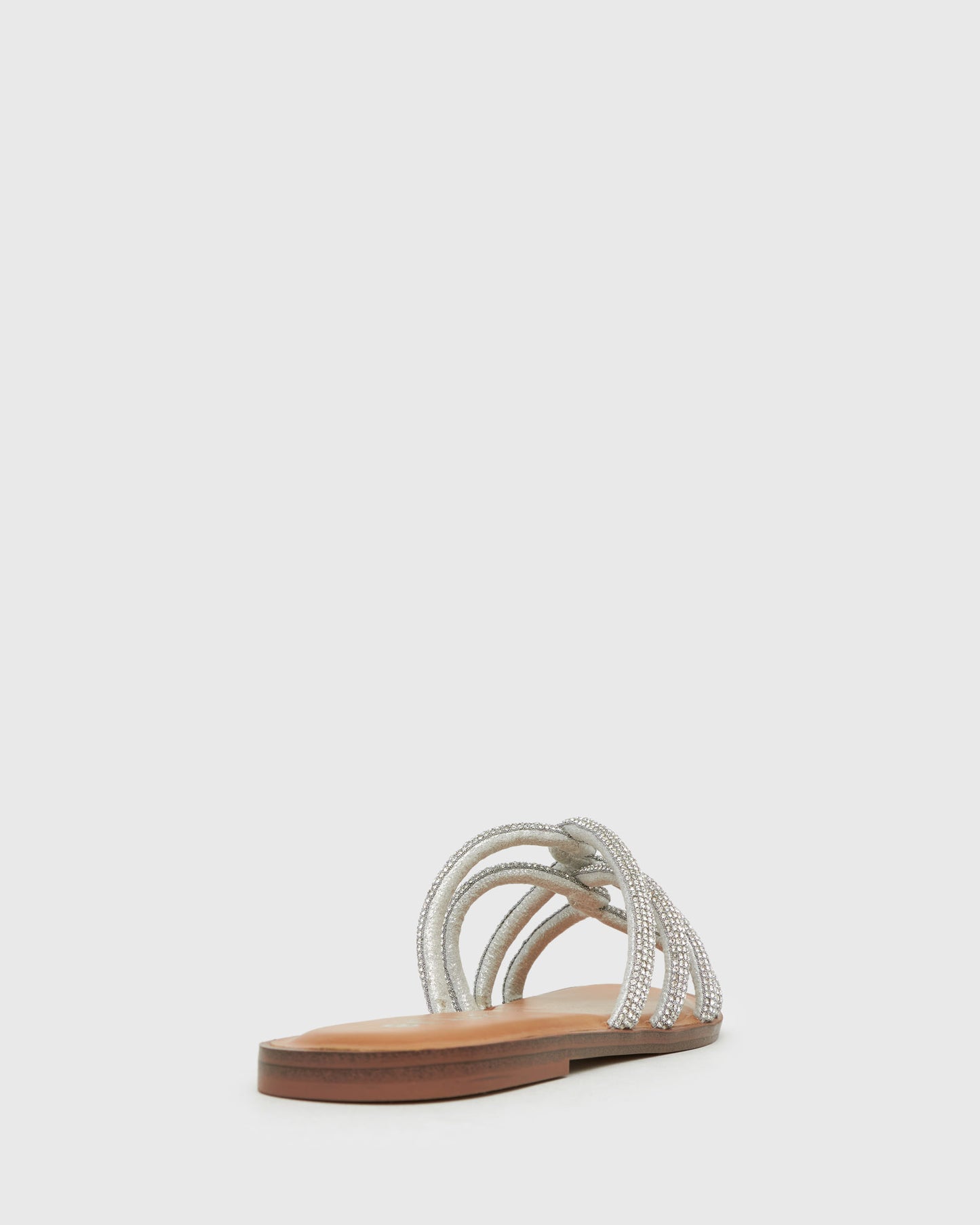 BELLE Flat Woven Diamante Sandals