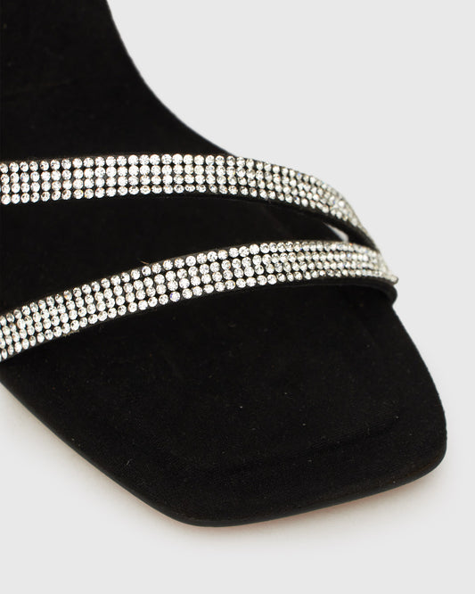 SHY Square Toe Diamante Dress Sandals