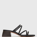 PRE-ORDER HALLIE Low Wooden Block Heel Mules