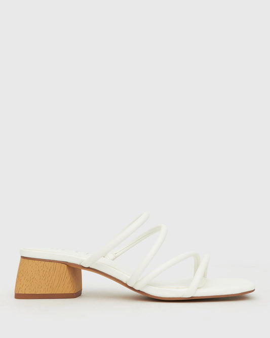 PRE-ORDER HALLIE Low Wooden Block Heel Mules