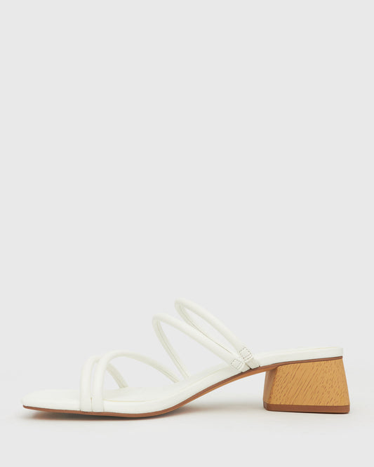 PRE-ORDER HALLIE Low Wooden Block Heel Mules