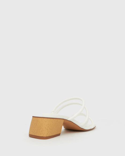 PRE-ORDER HALLIE Low Wooden Block Heel Mules