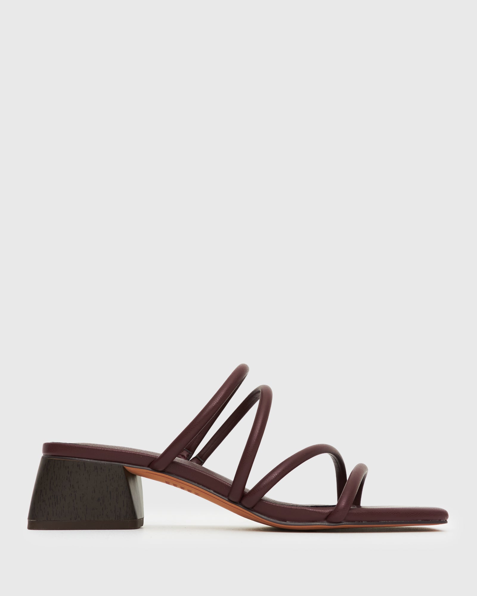 HALLIE Low Wooden Block Heel Mules