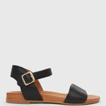 FLIGHT Leather Flat Sandals