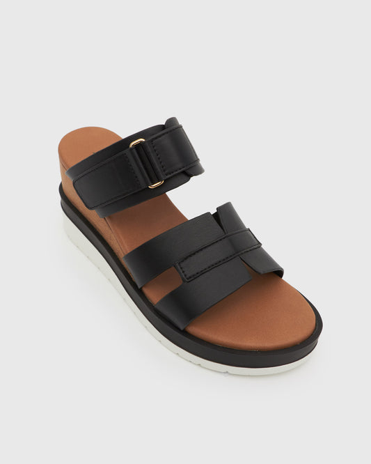 DRIFT Velcro Strap Mule Wedges