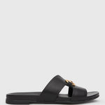 FOXY Buckle Leather Slide Sandals