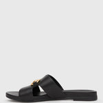 FOXY Buckle Leather Slide Sandals