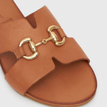 FOXY Buckle Leather Slide Sandals