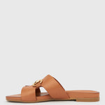FOXY Buckle Leather Slide Sandals