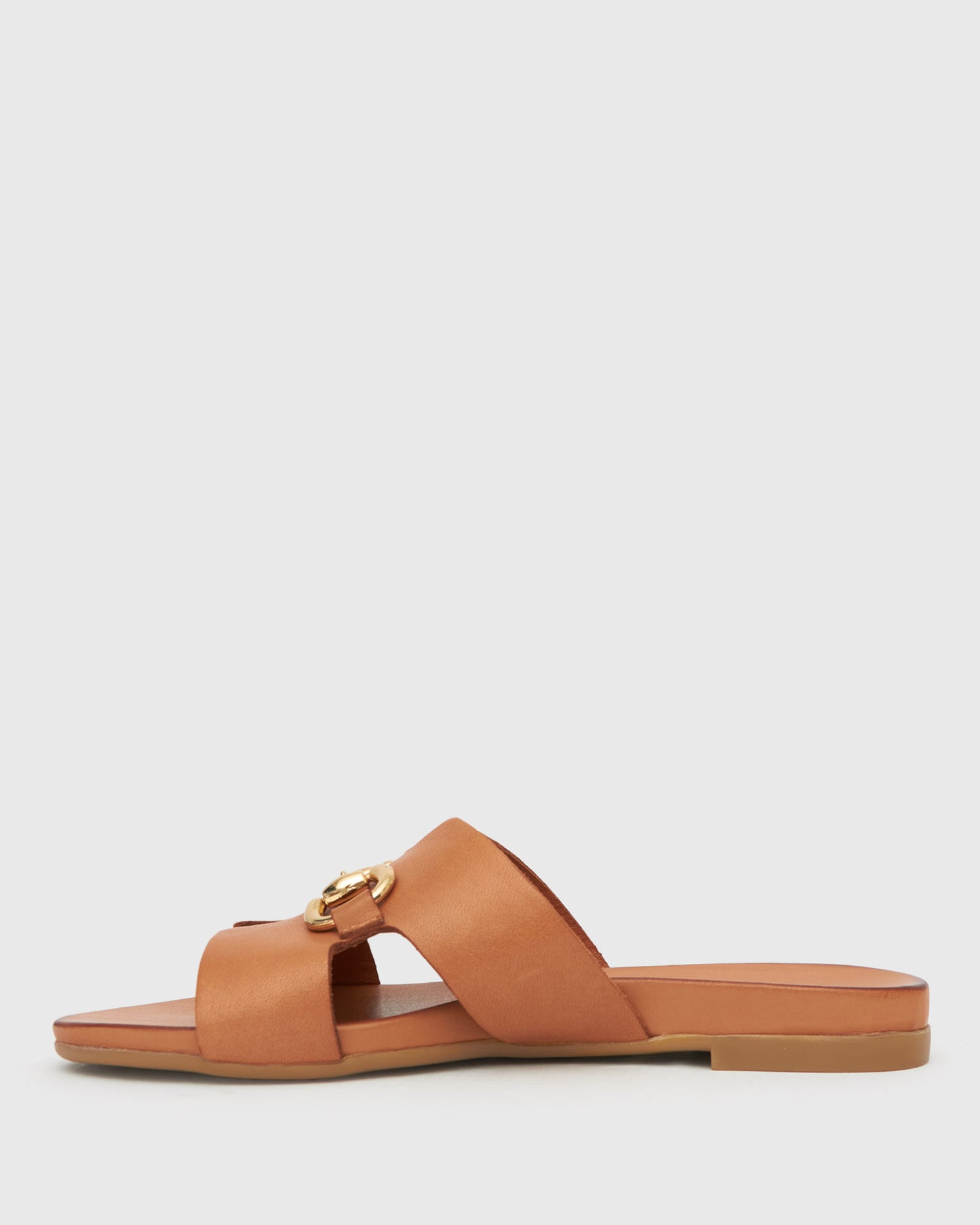 FOXY Buckle Leather Slide Sandals
