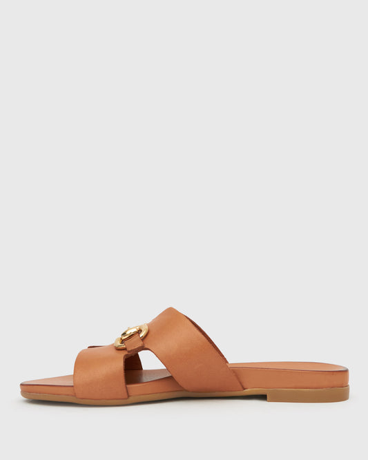 FOXY Buckle Leather Slide Sandals