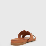 FOXY Buckle Leather Slide Sandals