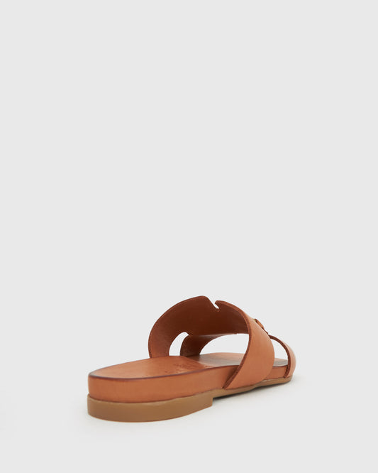 FOXY Buckle Leather Slide Sandals