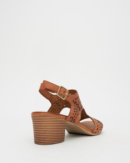 DESTINY Leather Block Heel Sandals