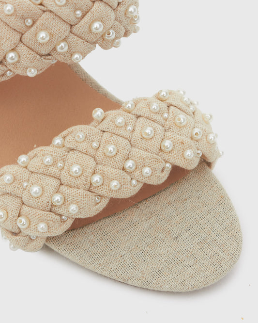 KATRINA 2 Pearl Block Heels Sandals