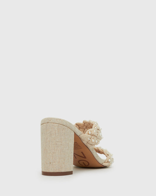 KATRINA 2 Pearl Block Heels Sandals