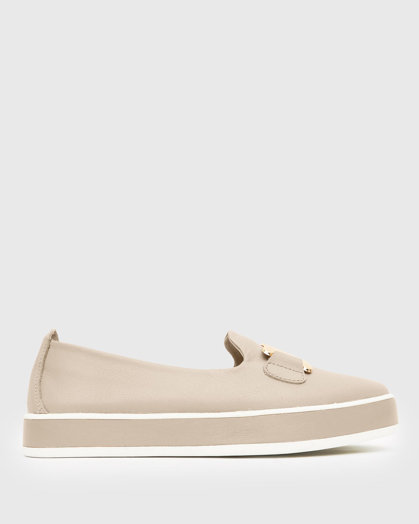 NED Gold Trim Leather Loafers