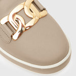 NED Gold Trim Leather Loafers