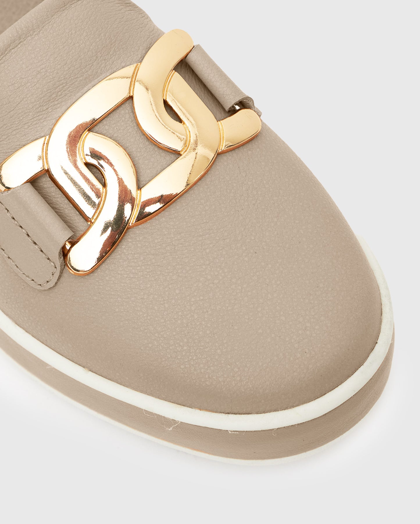 NED Gold Trim Leather Loafers