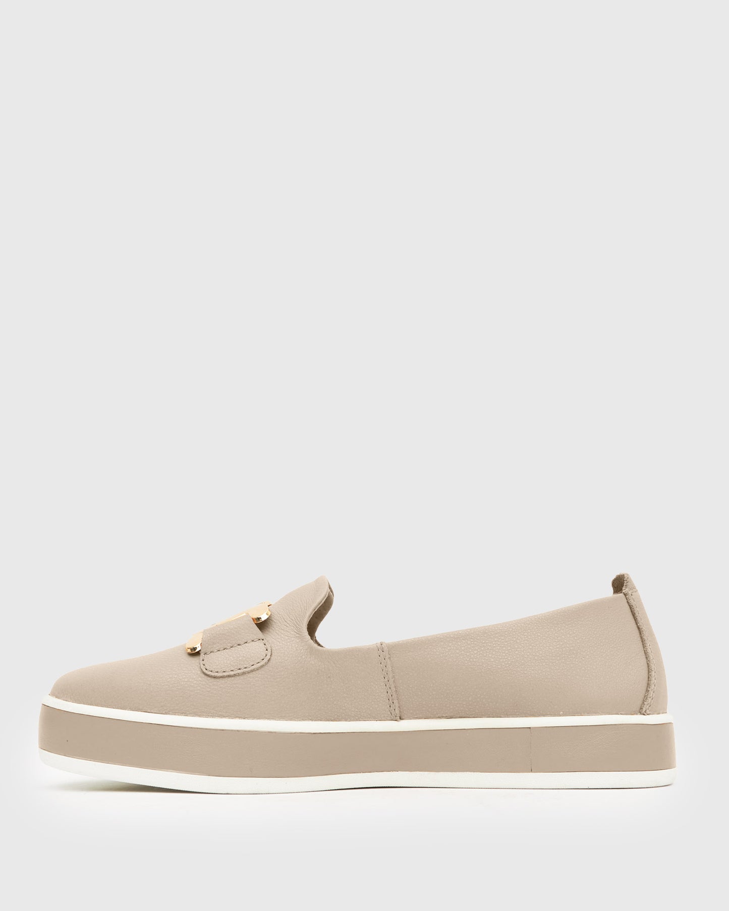 NED Gold Trim Leather Loafers