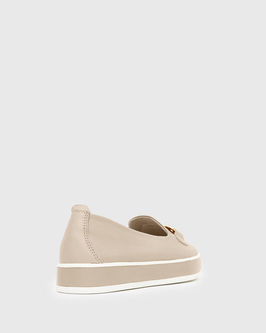 NED Gold Trim Leather Loafers